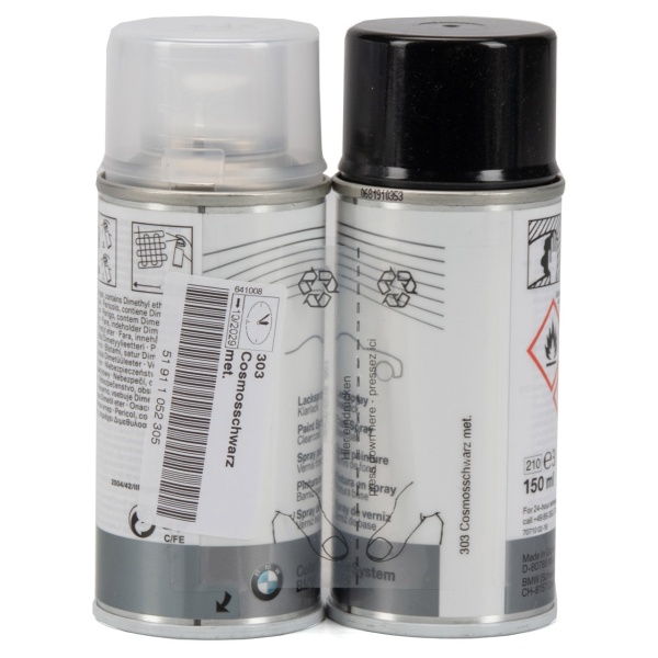 Set Spray Vopsea + Lac Oe Bmw Negru Black 303 150ML 51911052305